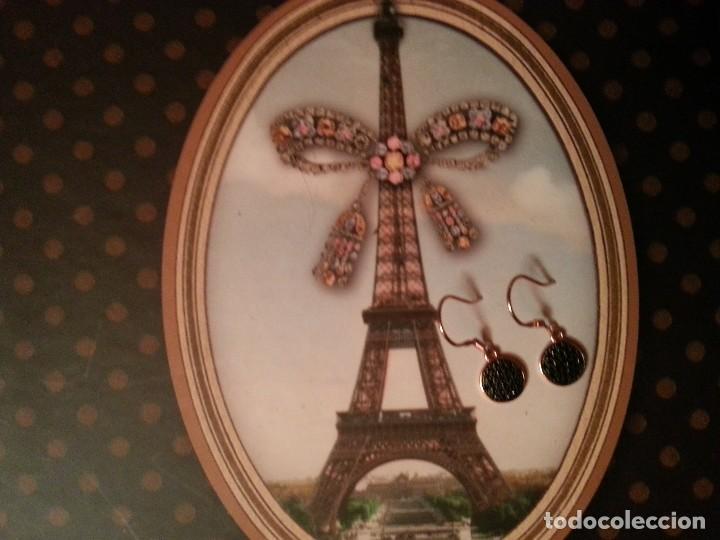 Joyeria: Pendientes plata dorada con circonitas negras - Foto 1