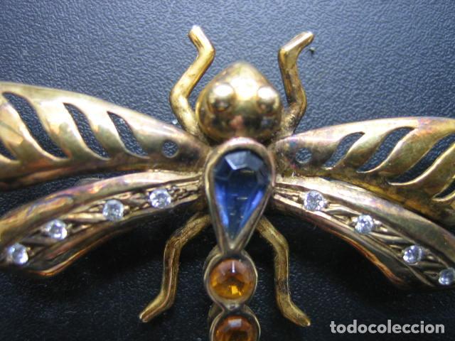Joyeria: Antiguo broche de lib&eacute;lula. Chapado en oro grueso - Foto 2