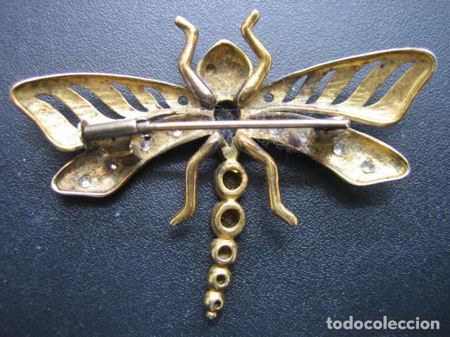 Joyeria: Antiguo broche de lib&eacute;lula. Chapado en oro grueso - Foto 3