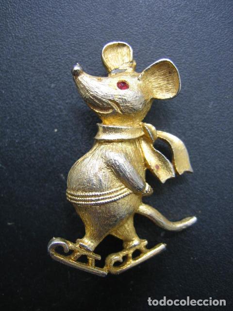 Joyeria: Antiguo broche de bisuteria ratito - Foto 1