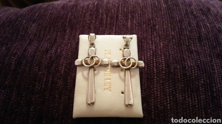 Joyeria: PAREJA DE CRUCES EN PLATA DE LEY, PRECIOSAS - Foto 2
