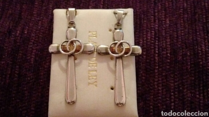 Joyeria: PAREJA DE CRUCES EN PLATA DE LEY, PRECIOSAS - Foto 3
