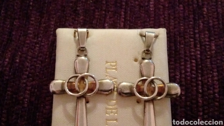 Joyeria: PAREJA DE CRUCES EN PLATA DE LEY, PRECIOSAS - Foto 4