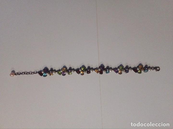Joyeria: Pulsera de plata de ley con circonitas y perlitas. - Foto 1
