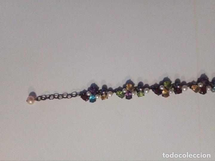 Joyeria: Pulsera de plata de ley con circonitas y perlitas. - Foto 3