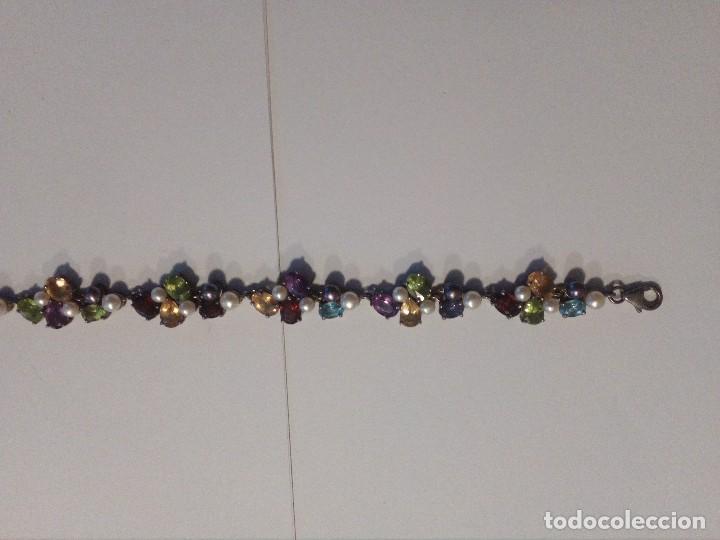 Joyeria: Pulsera de plata de ley con circonitas y perlitas. - Foto 4