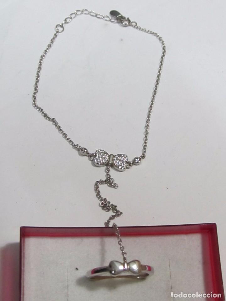 Joyeria: PULSERA DE MANO DE PLATA CON SORTIJA Y ZIRCONITAS - Foto 1