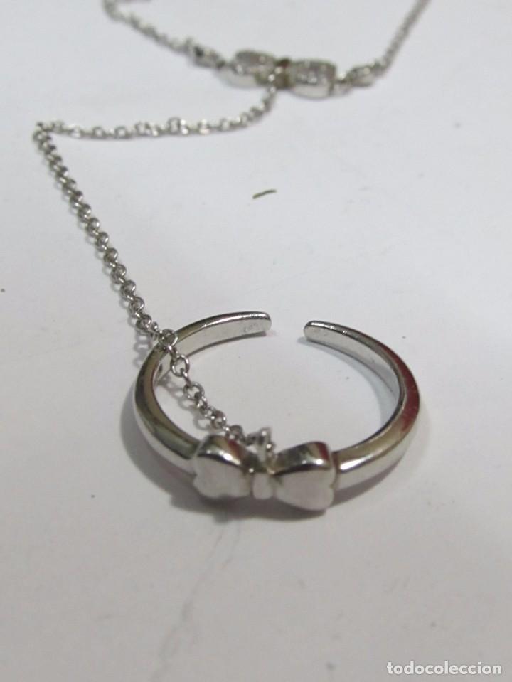 Joyeria: PULSERA DE MANO DE PLATA CON SORTIJA Y ZIRCONITAS - Foto 2