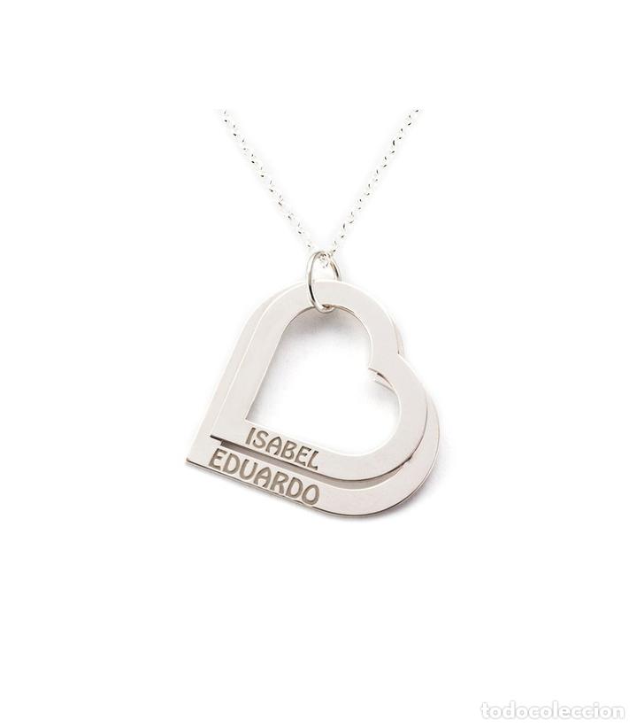 Joyeria: Colgante coraz&oacute;n doble calado plata - Foto 1