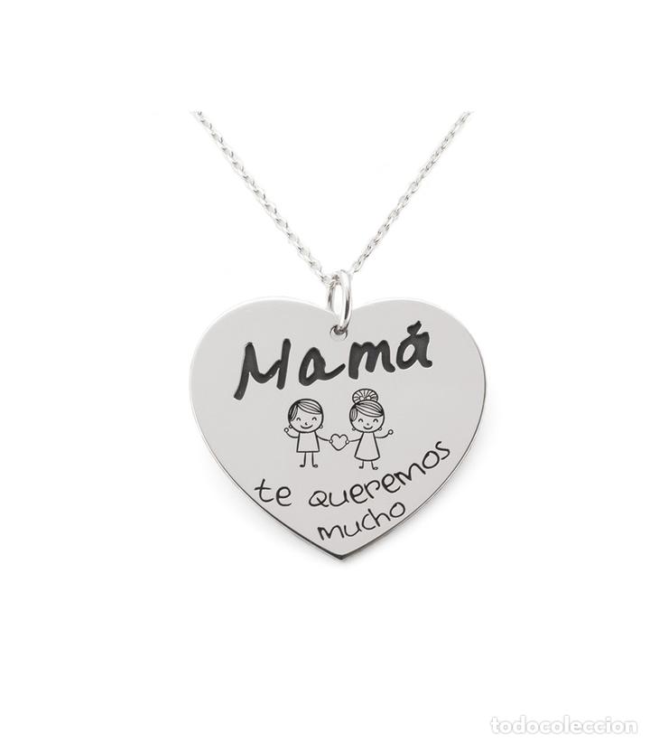 Joyeria: Colgante Coraz&oacute;n Mam&aacute; en plata de primera ley - Foto 1