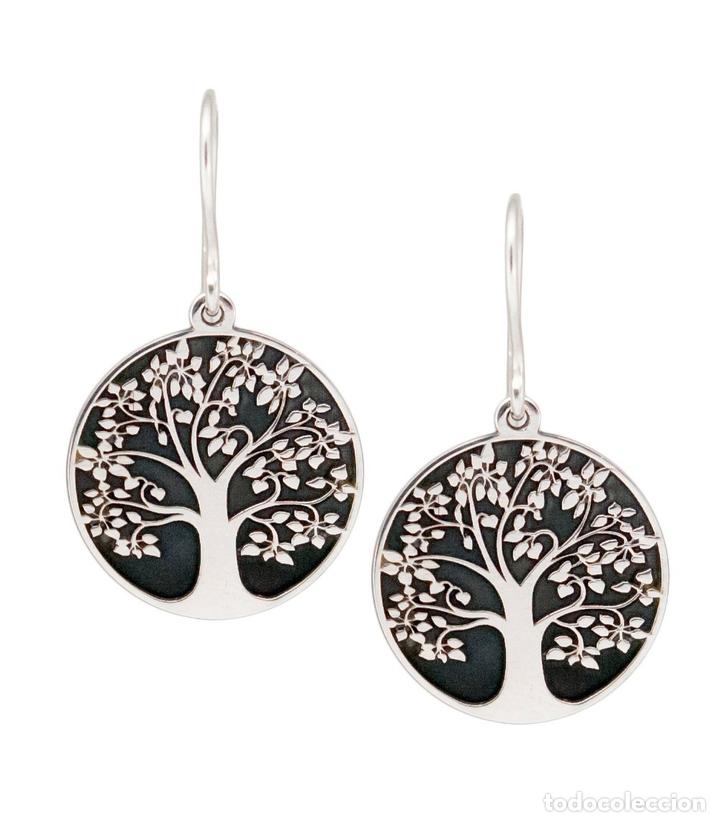 Joyeria: Pendientes &Aacute;rbol de la Vida en plata 15 mm - Foto 1