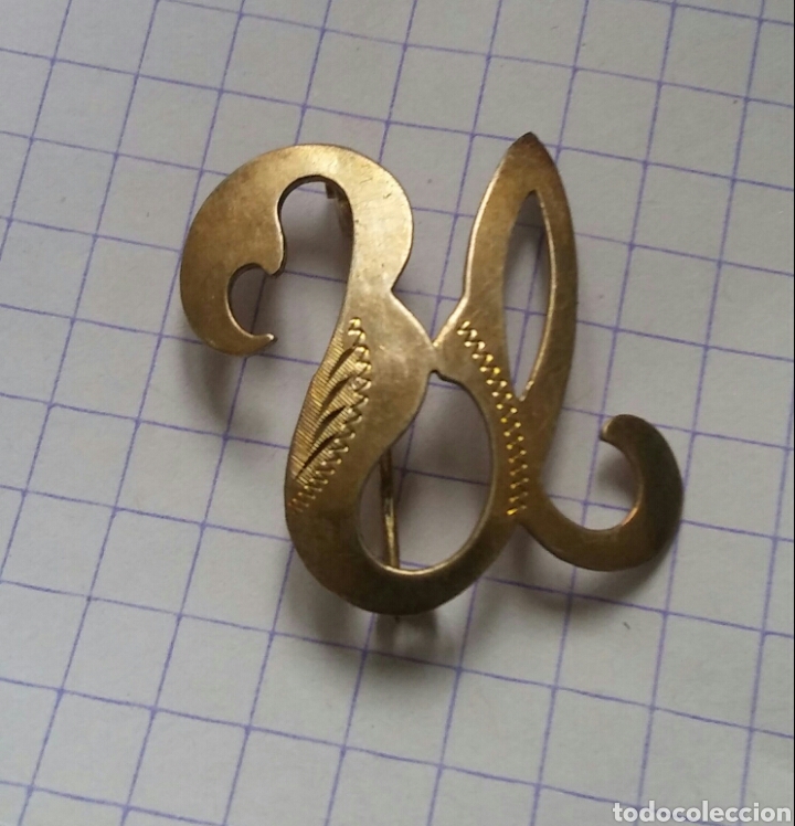 Joyeria: Broche antigua - letra U - 800 plata - Foto 1