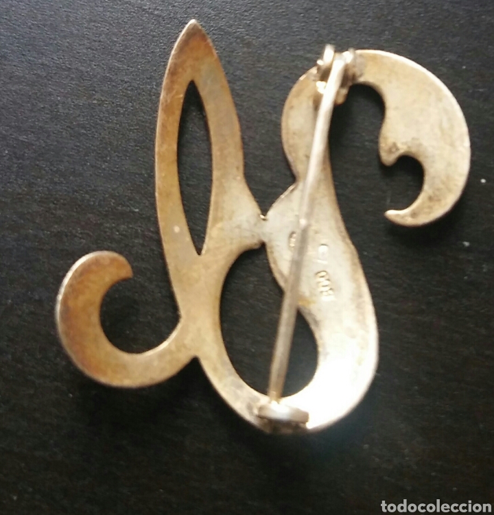 Joyeria: Broche antigua - letra U - 800 plata - Foto 2