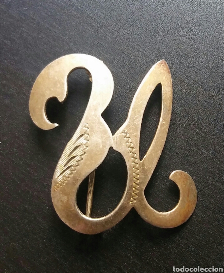 Joyeria: Broche antigua - letra U - 800 plata - Foto 3