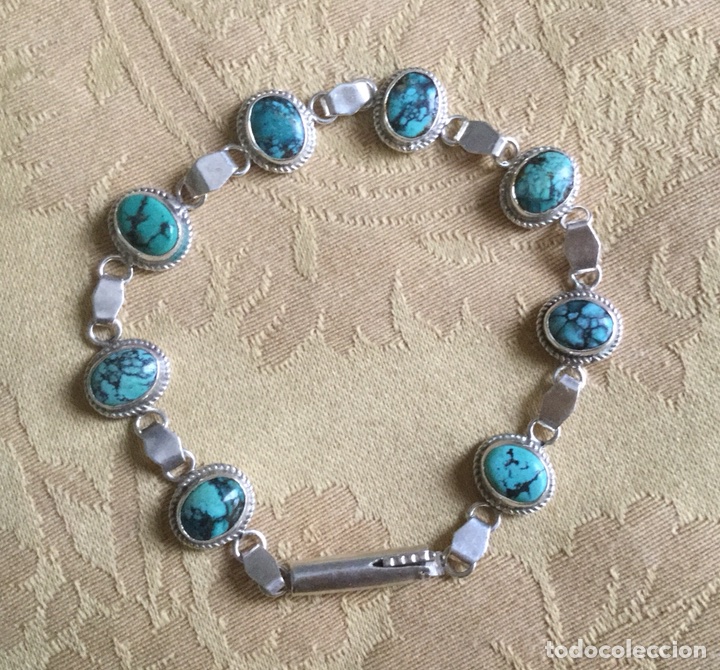 Joyeria: PRECIOSA PULSERA DE TURQUESAS Y PLATA LEY - Foto 1