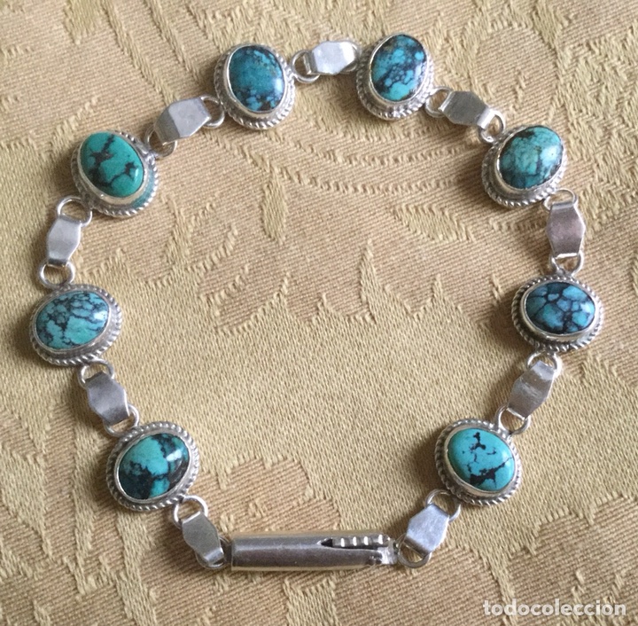 Joyeria: PRECIOSA PULSERA DE TURQUESAS Y PLATA LEY - Foto 3