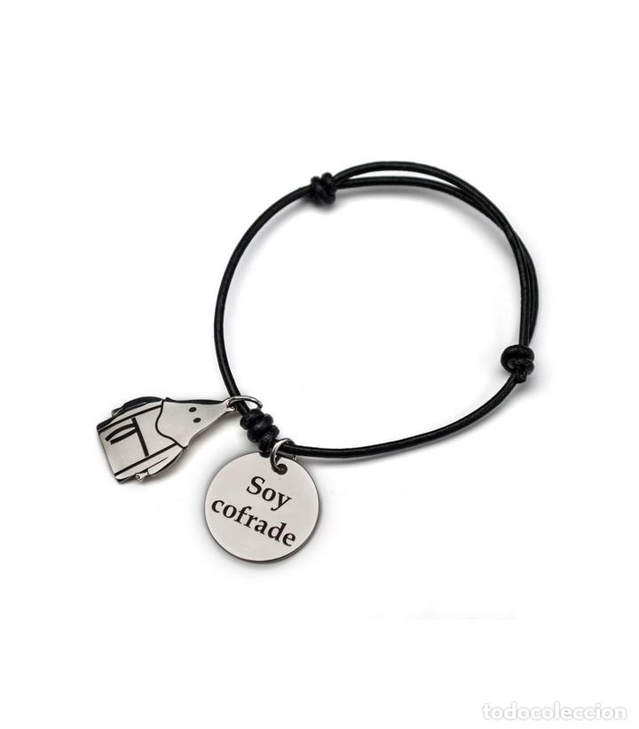 Joyeria: Pulsera Soy Cofrade de cuero y plata - Foto 1
