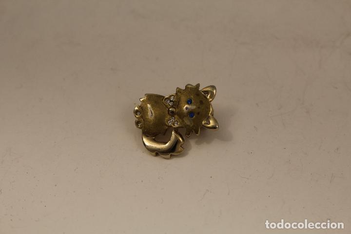 Joyeria: broche con gato en plata dorada - Foto 7