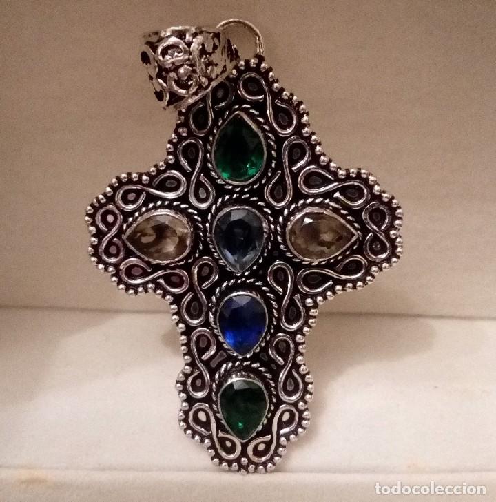 Joyeria: GRAN CRUZ CON MULTIGEMAS TALLADAS - 15 GRAMOS. - Foto 1