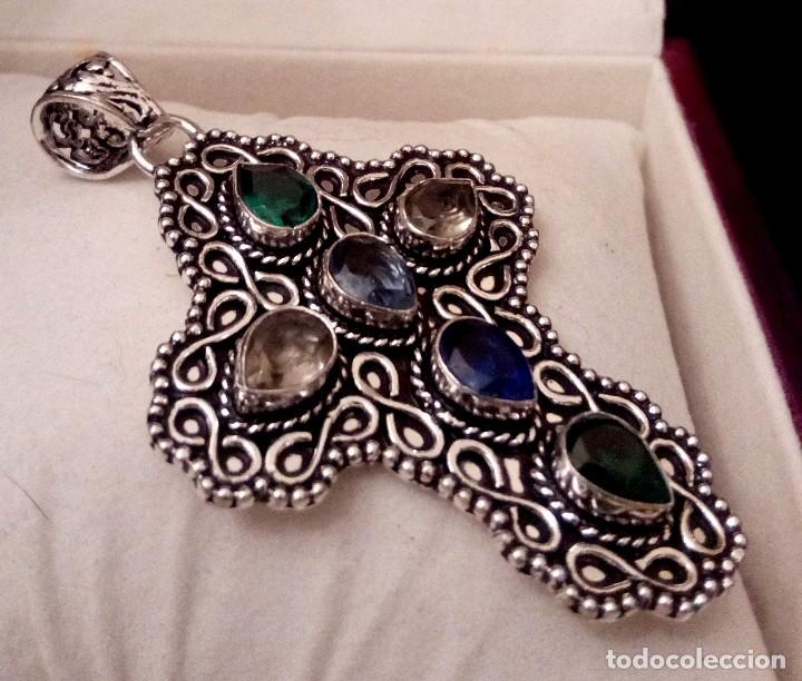 Joyeria: GRAN CRUZ CON MULTIGEMAS TALLADAS - 15 GRAMOS. - Foto 2