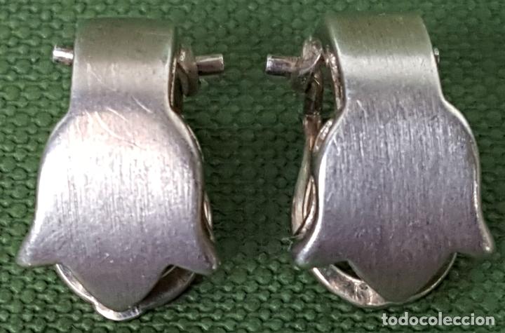 Joyeria: PAREJA DE PENDIENTES DE SE&Ntilde;ORA EN PLATA. CIRCA 1960. - Foto 1