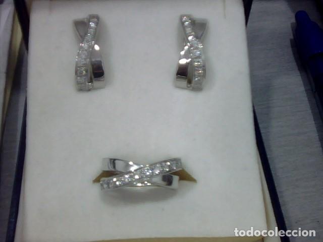 Joyeria: conjunto pendientes oro blanco 18 kl y diamantes - Foto 1