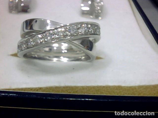Joyeria: conjunto pendientes oro blanco 18 kl y diamantes - Foto 2