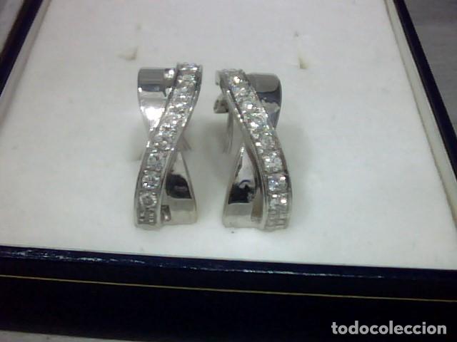 Joyeria: conjunto pendientes oro blanco 18 kl y diamantes - Foto 6