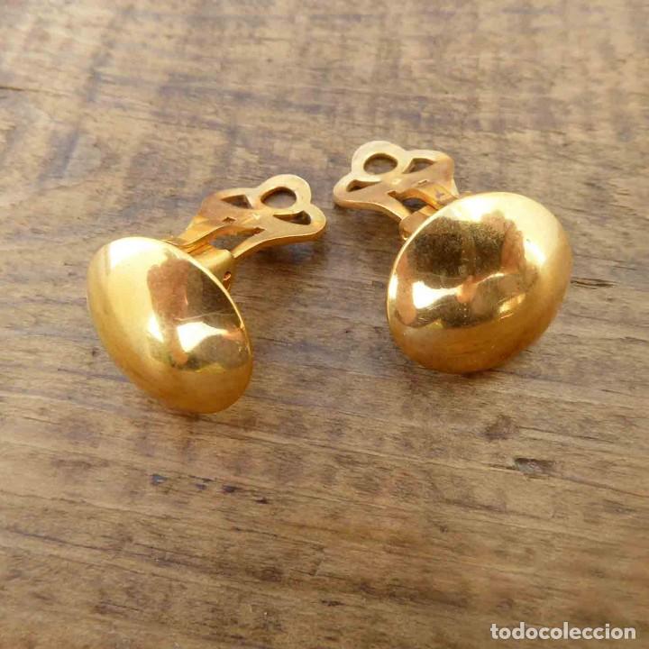 Joyeria: Pendientes vintage con clip y ba&ntilde;o de oro - Foto 2