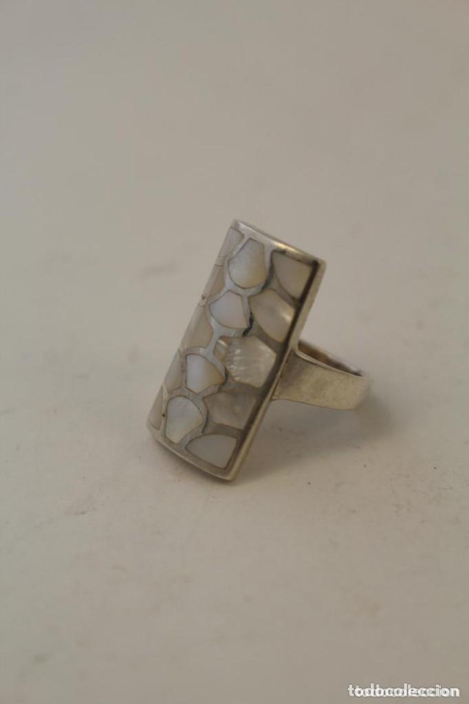 Joyeria: ANILLO DE PLATA DE LEY Y NACAR - Foto 3