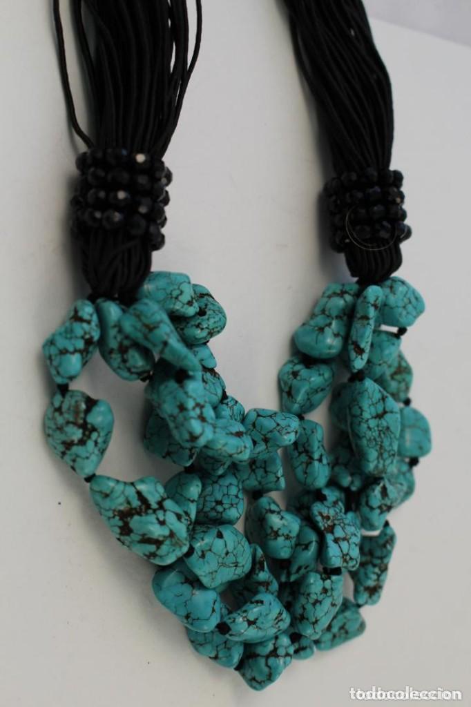 Joyeria: COLLAR DE HILOS DE AZABACHE Y TURQUESAS - Foto 3