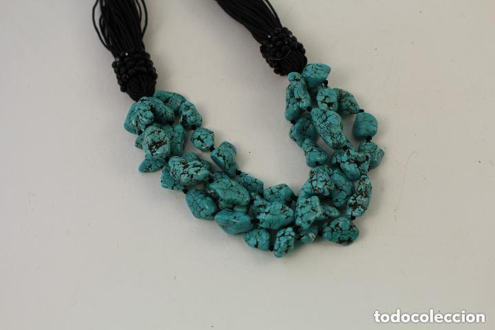 Joyeria: COLLAR DE HILOS DE AZABACHE Y TURQUESAS - Foto 4