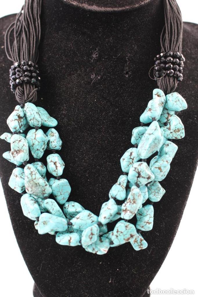 Joyeria: COLLAR DE HILOS DE AZABACHE Y TURQUESAS - Foto 6