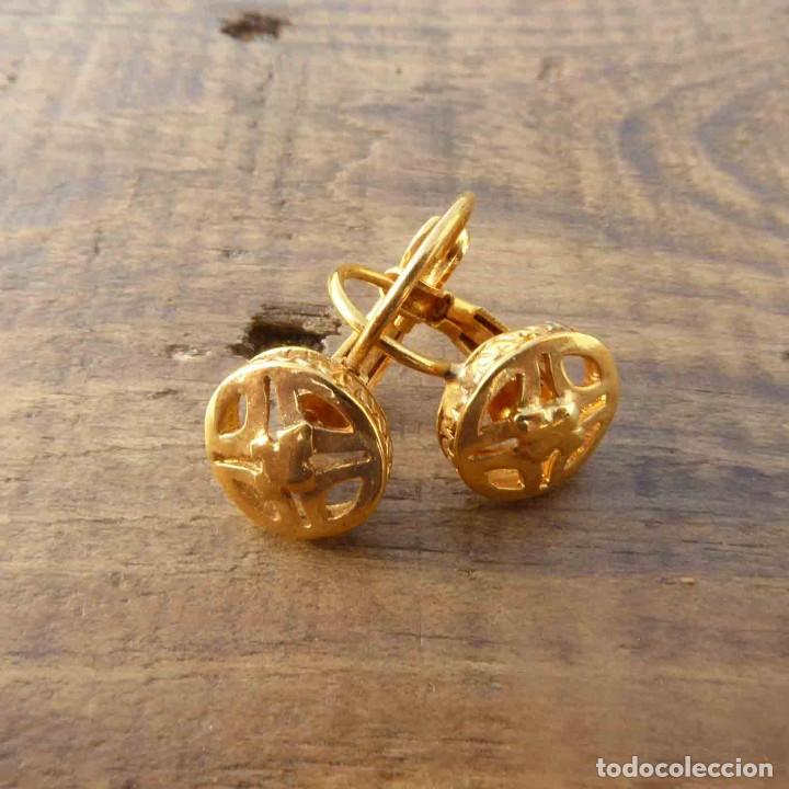 Joyeria: Pendientes vintage cierre catal&aacute;n y ba&ntilde;o de oro - Foto 1