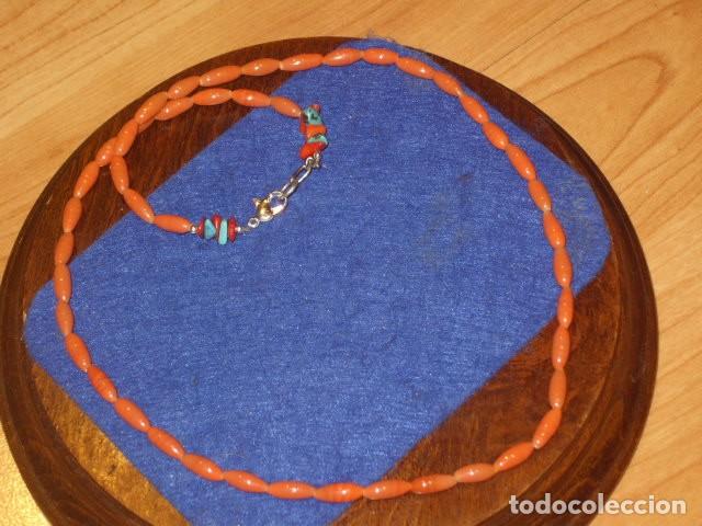 Joyeria: COLLAR DE OPALINA IMITANDO A CORAL SALMON. - Foto 2