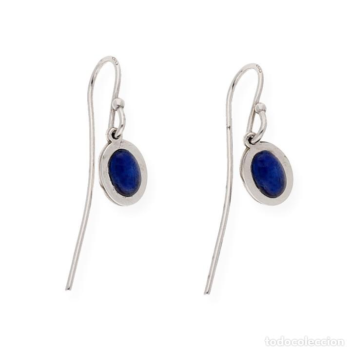 Joyeria: Pendientes de Plata de Ley con Zafiros - Foto 1