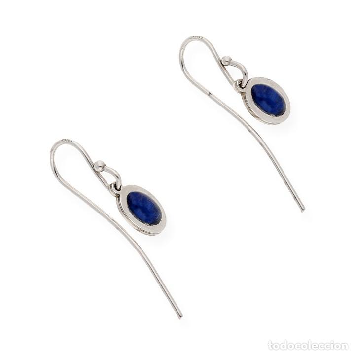 Joyeria: Pendientes de Plata de Ley con Zafiros - Foto 2