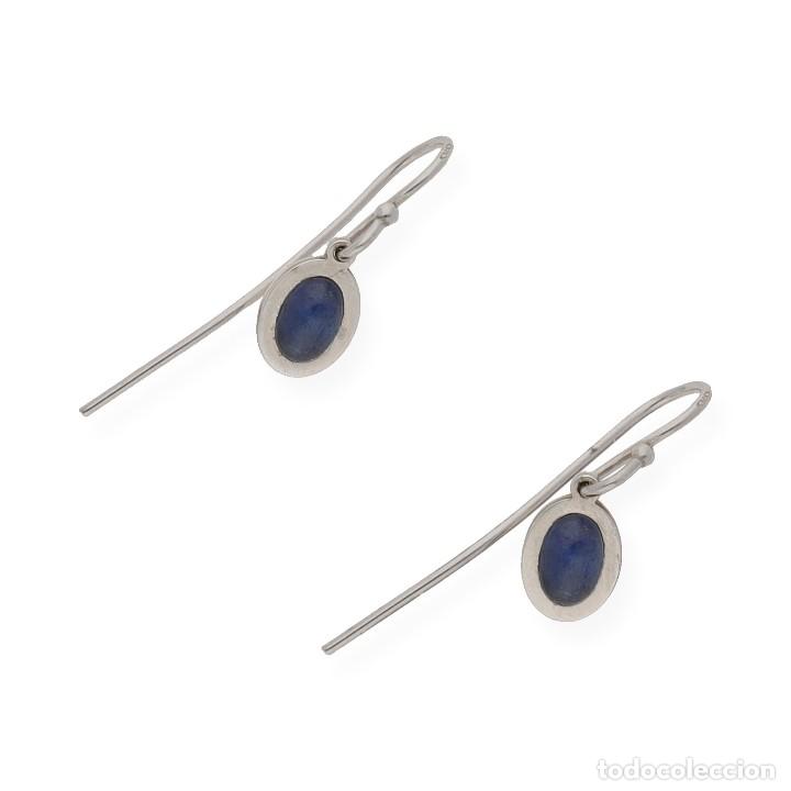 Joyeria: Pendientes de Plata de Ley con Zafiros - Foto 3