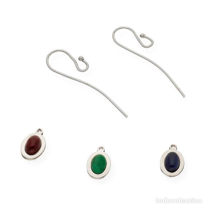 Joyeria: Pendientes de Plata de Ley con Zafiros - Foto 5