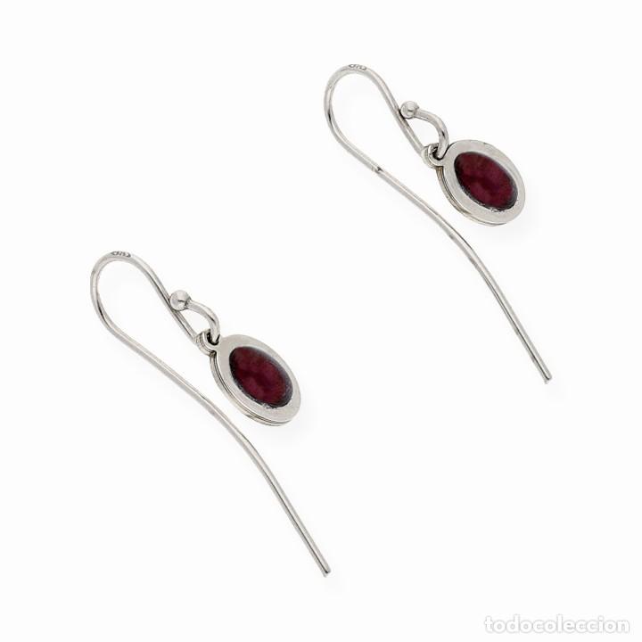 Joyeria: Pendientes de Plata de Ley con Rub&iacute;es - Foto 2