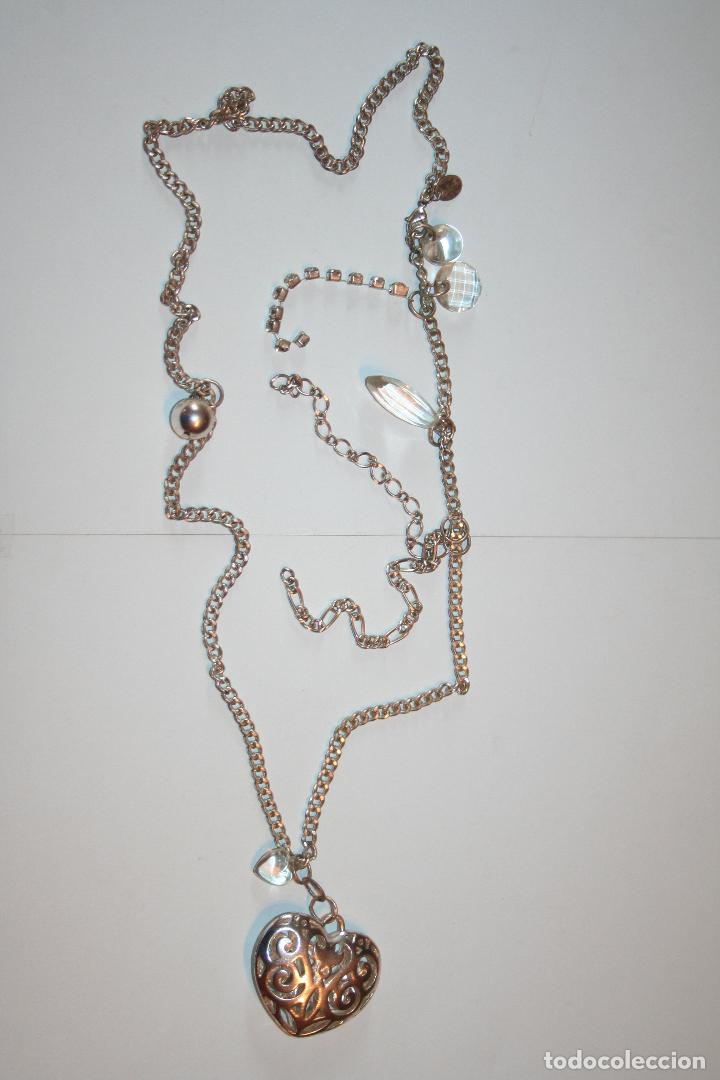 Joyeria: COLLAR VINTAGE CON CORAZON PLATEADO Y ABALORIOS *** COMPLEMENTO - Foto 1