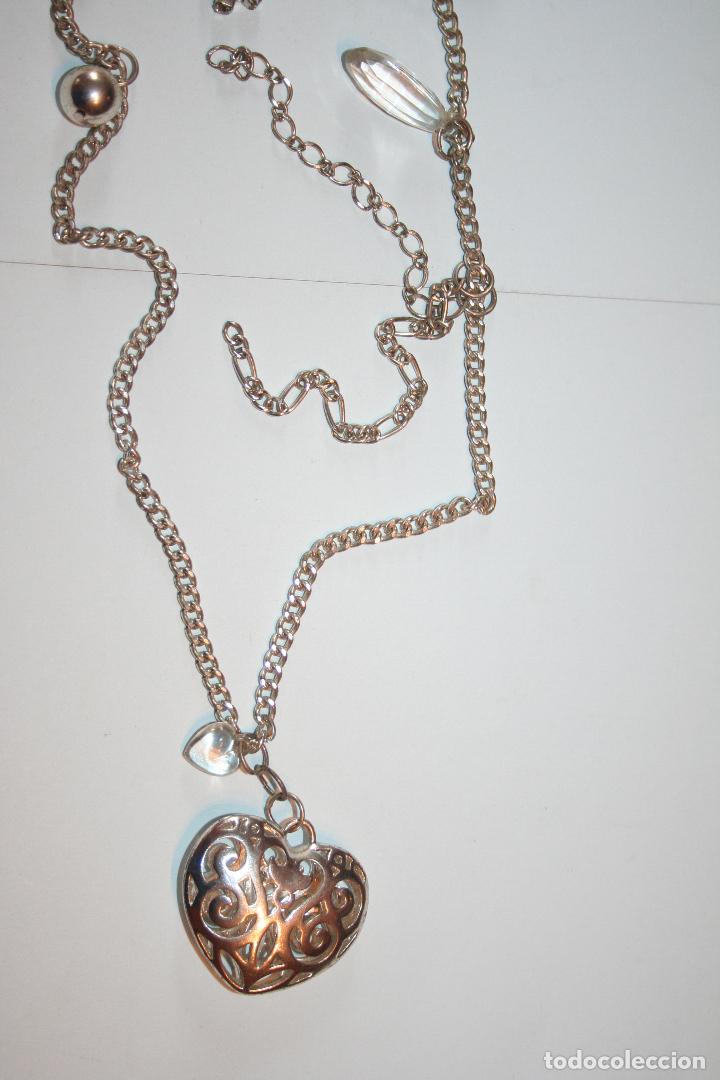 Joyeria: COLLAR VINTAGE CON CORAZON PLATEADO Y ABALORIOS *** COMPLEMENTO - Foto 3