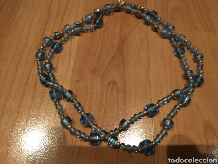 Joyeria: Collar largo de cristal azul celeste. - Foto 3