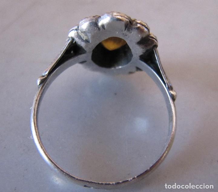 Joyeria: anillo sortija con citrino y marcasitas con marcas - Foto 2 - 121430051