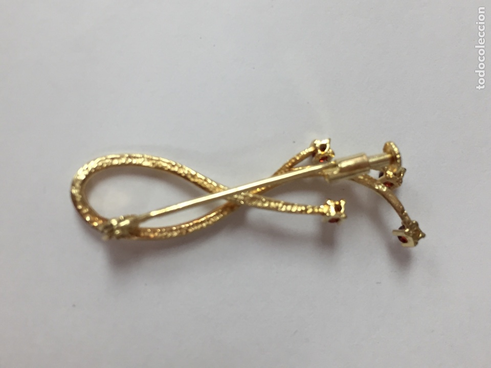 Joyeria: Broche de plata chapada con 4 granates /B31 - Foto 2
