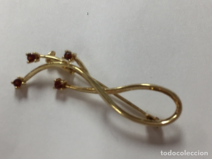 Joyeria: Broche de plata chapada con 4 granates /B31 - Foto 4