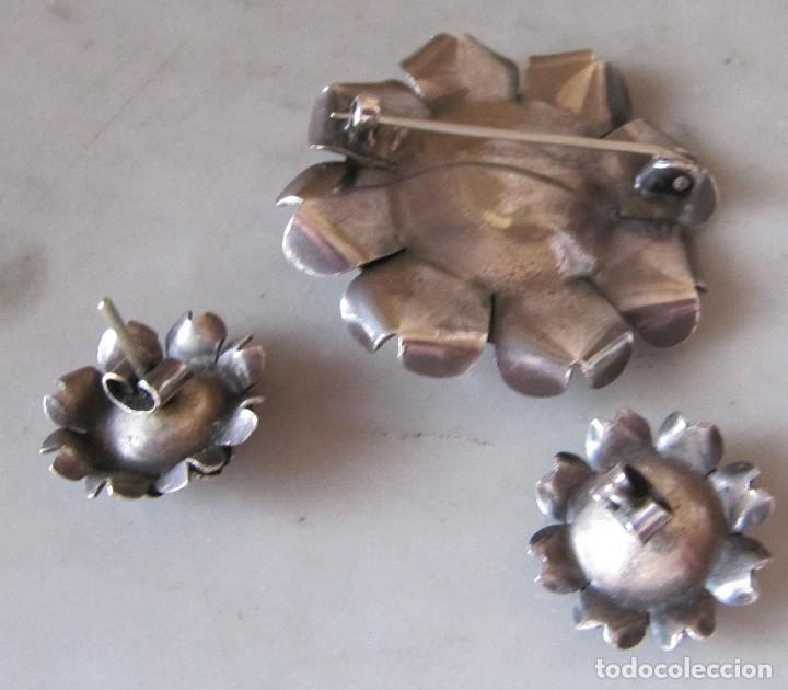 Joyeria: conjunto broche y pendientes plata a&ntilde;os 30 - Foto 3