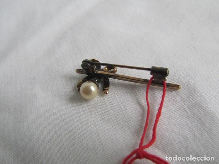 Joyeria: Broche de plata 925 dorada Majorica - Foto 4