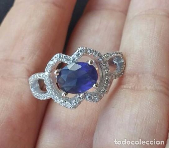 Joyeria: Anillo en Plata de Ley, Zafiro y Topacios blancos - Foto 9
