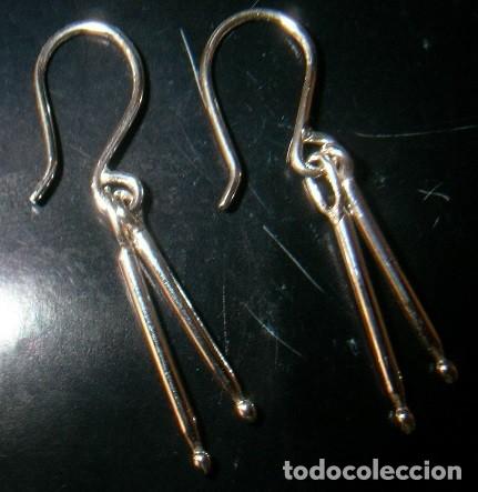 Joyeria: pendientes baquetas en plata de ley - Foto 1